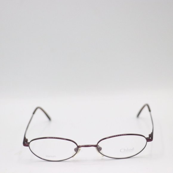 Chloe Purple Small Thin Oval Full Rim Made In Italy Vintage Designer Glasses 48 - Picture 1 of 3